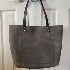 New Portland Leather Goods Large Tote gray